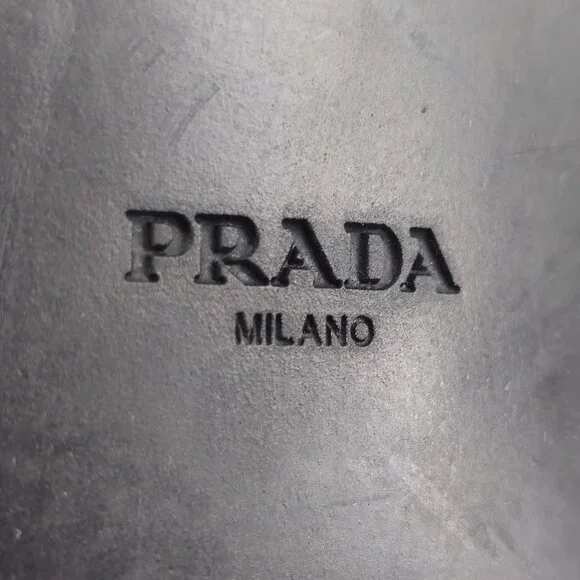 Prada Italian Saffiano Black Leather Dress Shoes Mens 8.5 Luxury Formal Oxfords - Picture 12 of 14